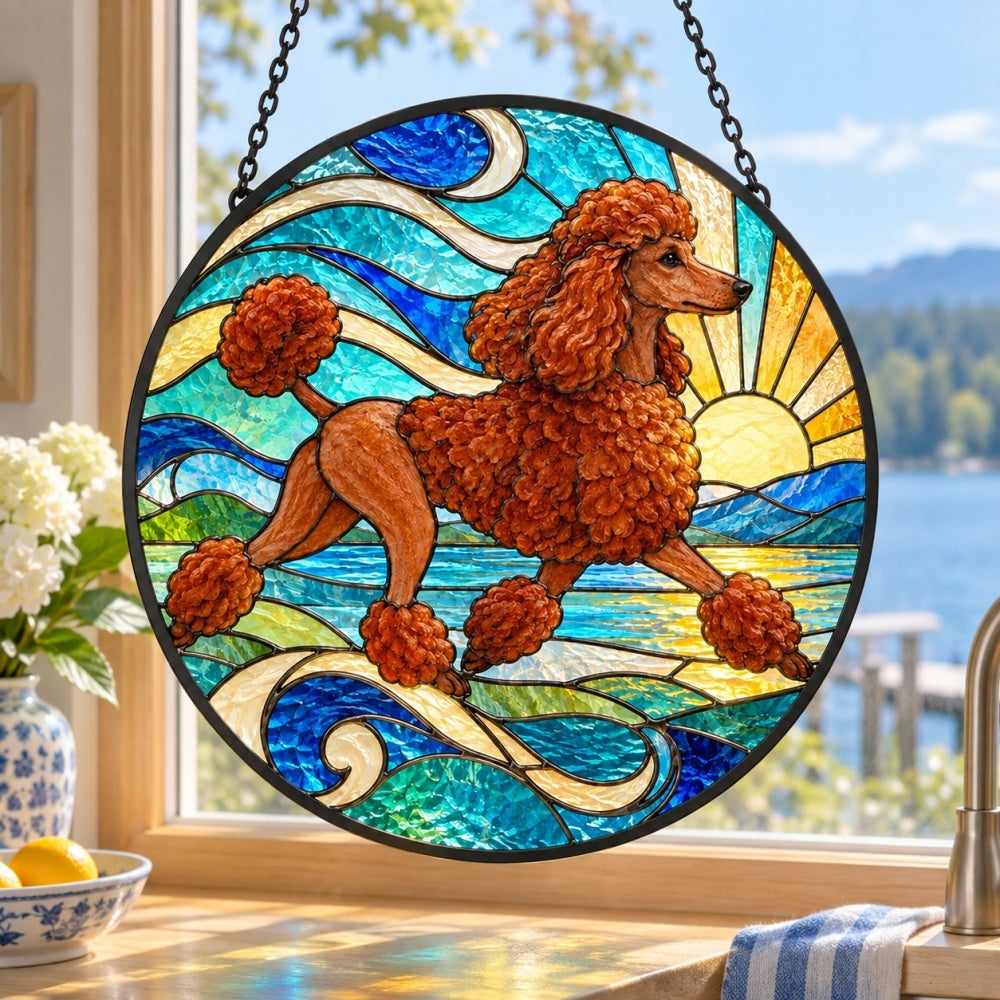 Stained Glass Suncatcher – Poodle
