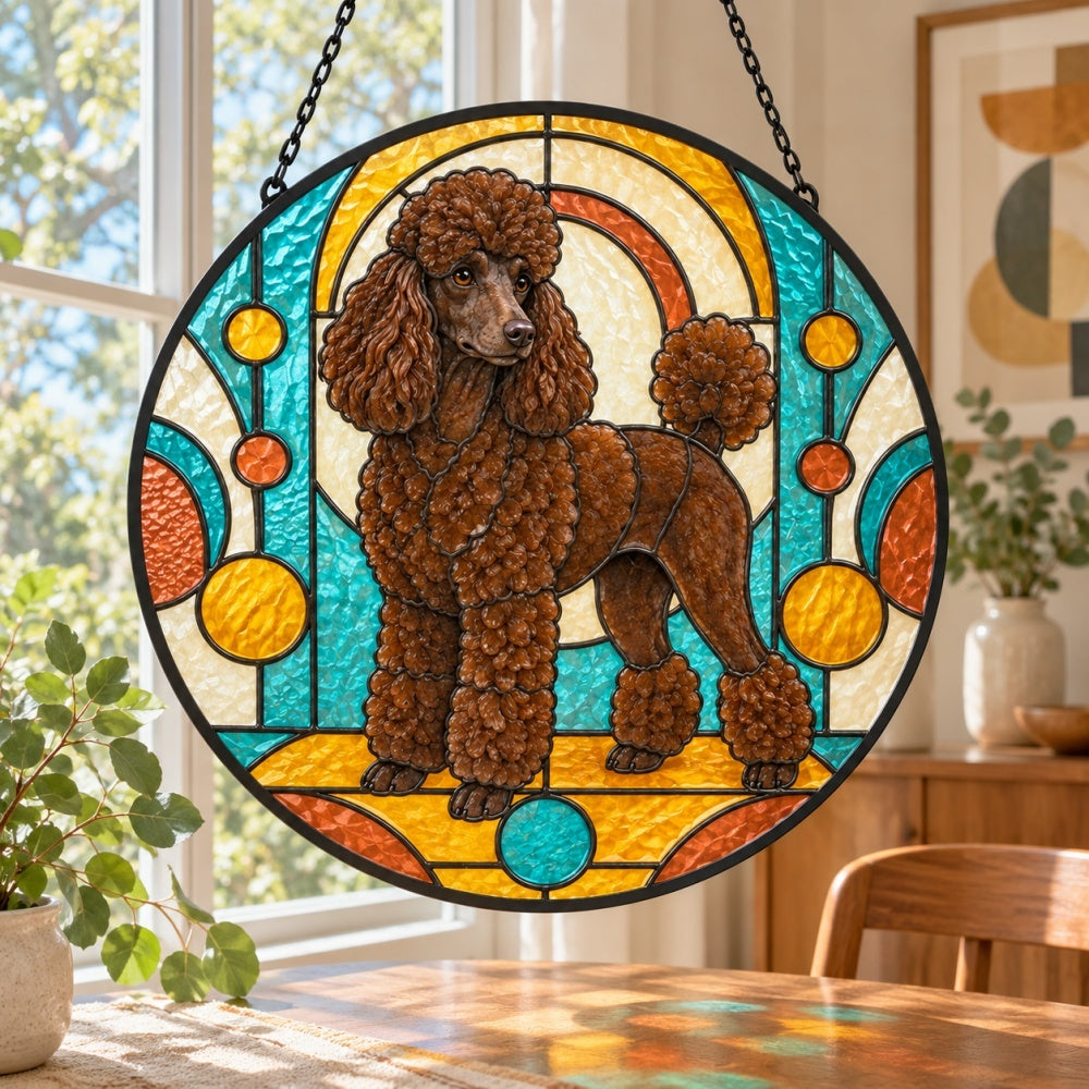 Stained Glass Suncatcher – Poodle