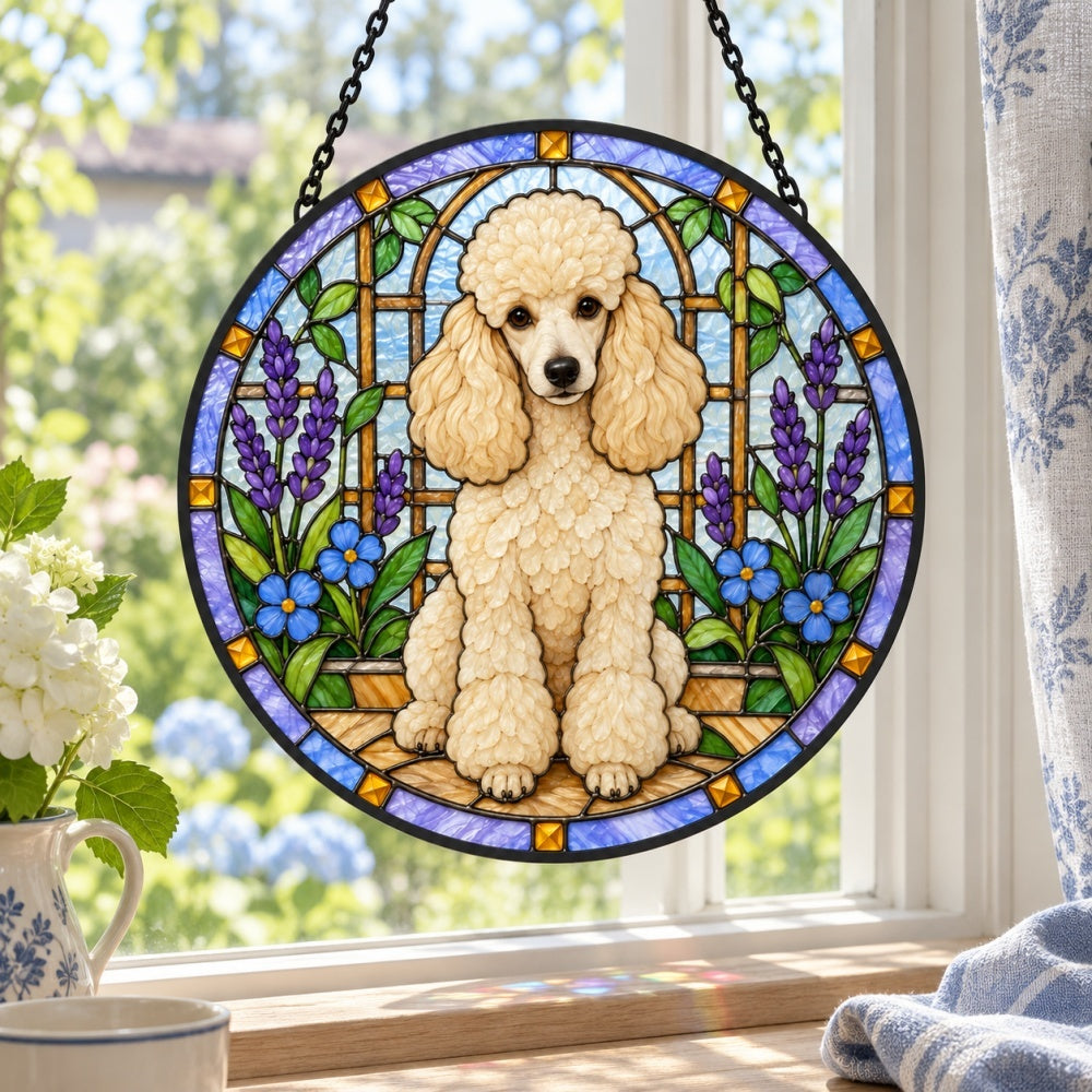 Stained Glass Suncatcher – Poodle