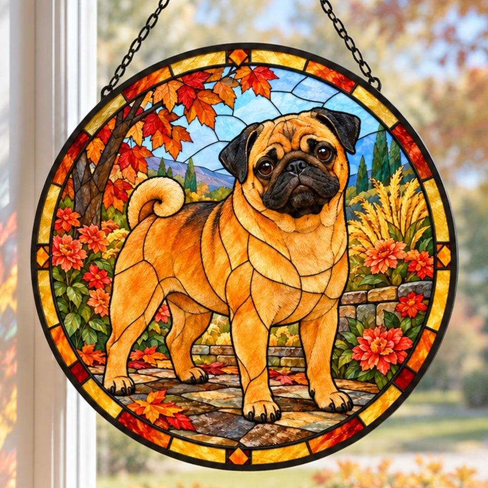 Stained Glass Suncatcher – Pug