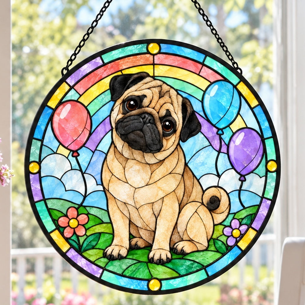 Stained Glass Suncatcher – Pug