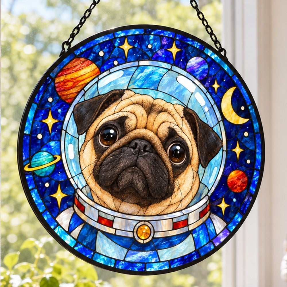 Stained Glass Suncatcher – Pug