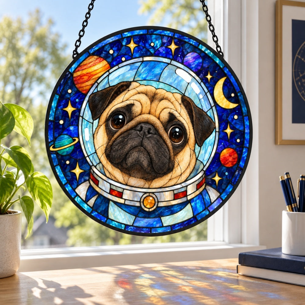 Stained Glass Suncatcher – Pug