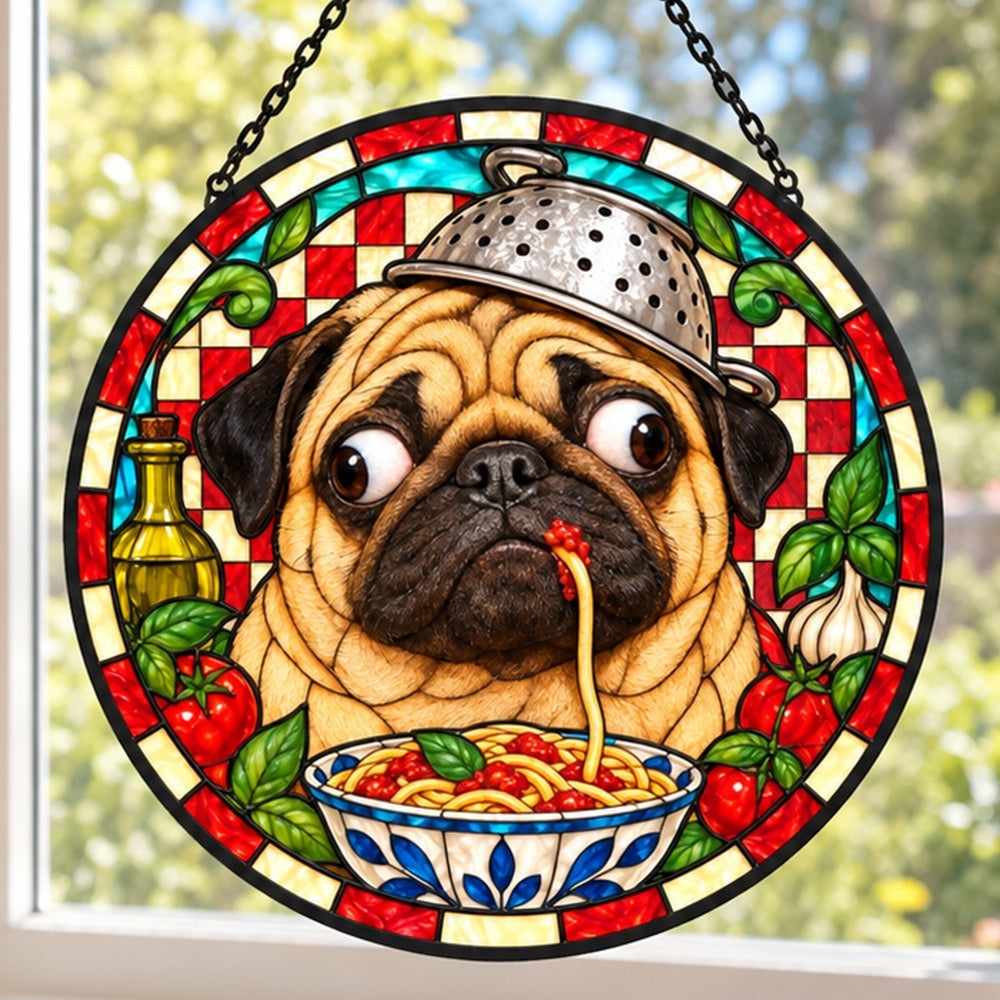 Stained Glass Suncatcher – Pug