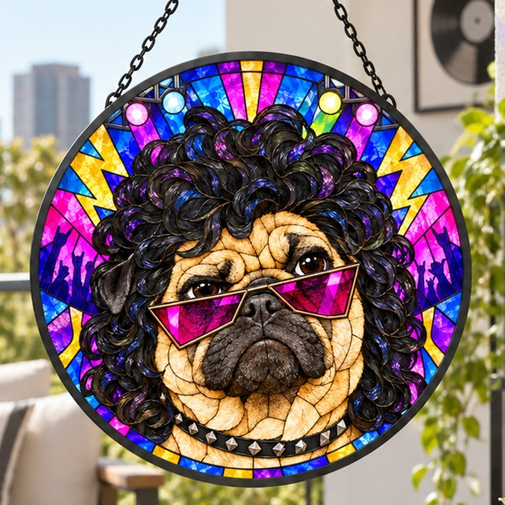 Stained Glass Suncatcher – Pug