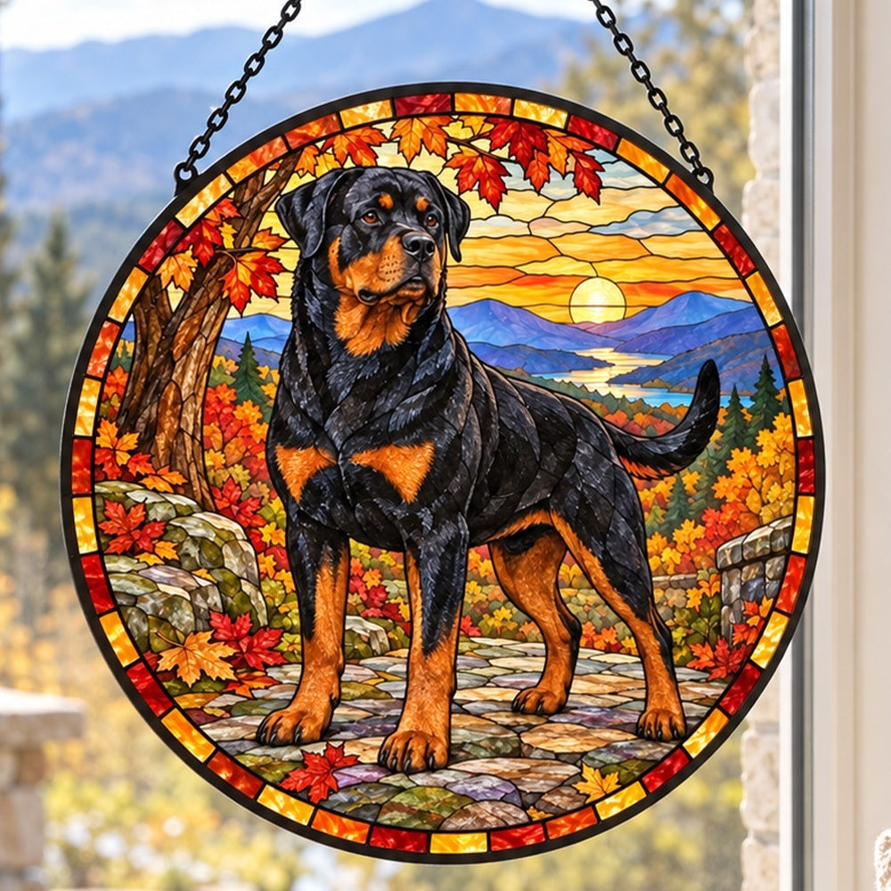 Stained Glass Suncatcher – Rottweiler