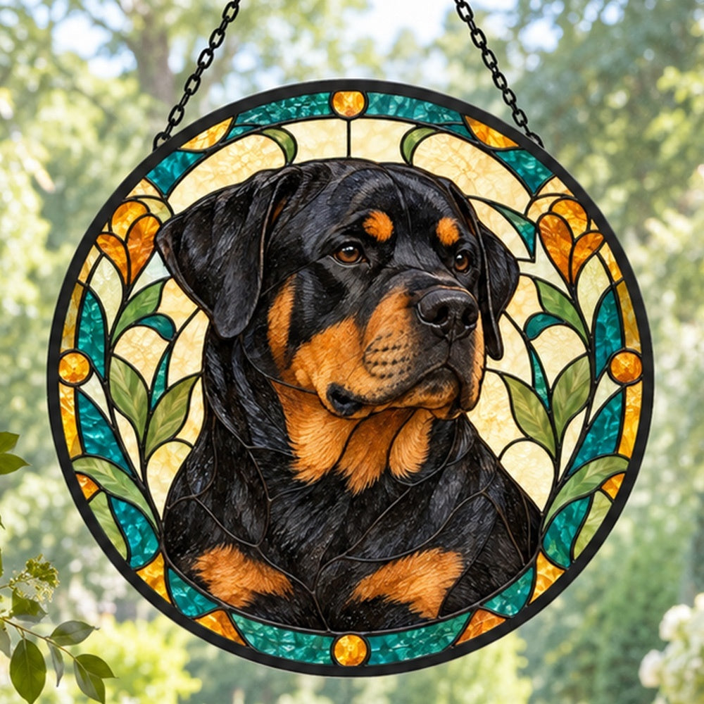 Stained Glass Suncatcher – Rottweiler