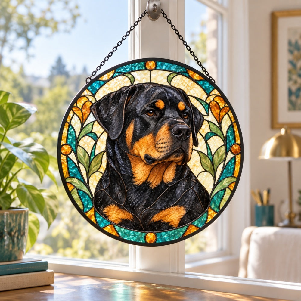 Stained Glass Suncatcher – Rottweiler
