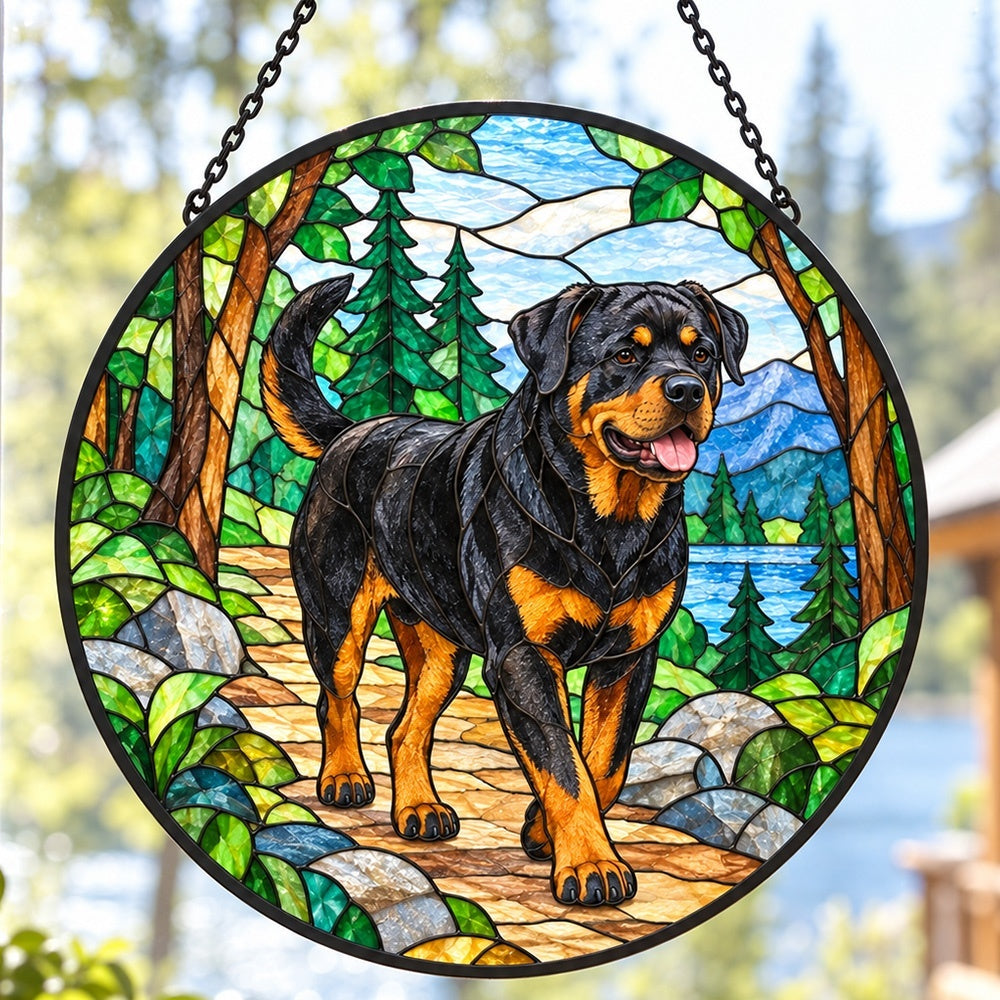 Stained Glass Suncatcher – Rottweiler