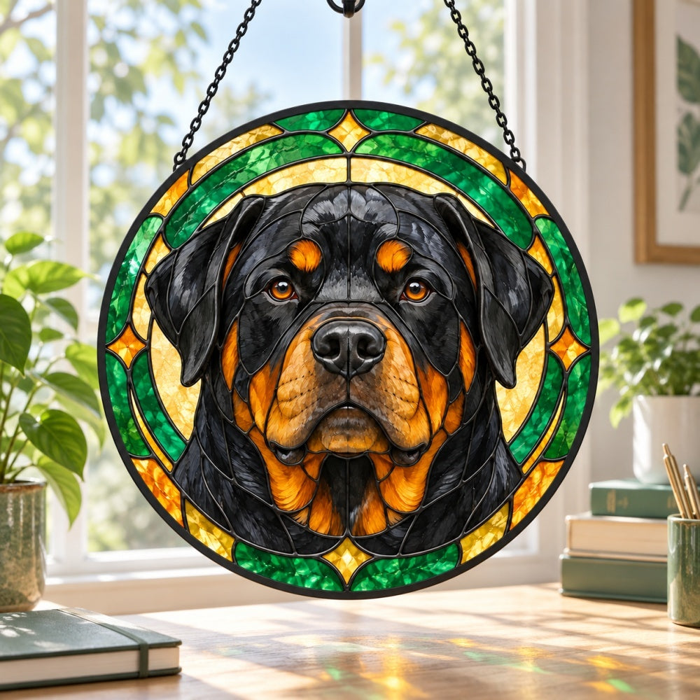 Stained Glass Suncatcher – Rottweiler