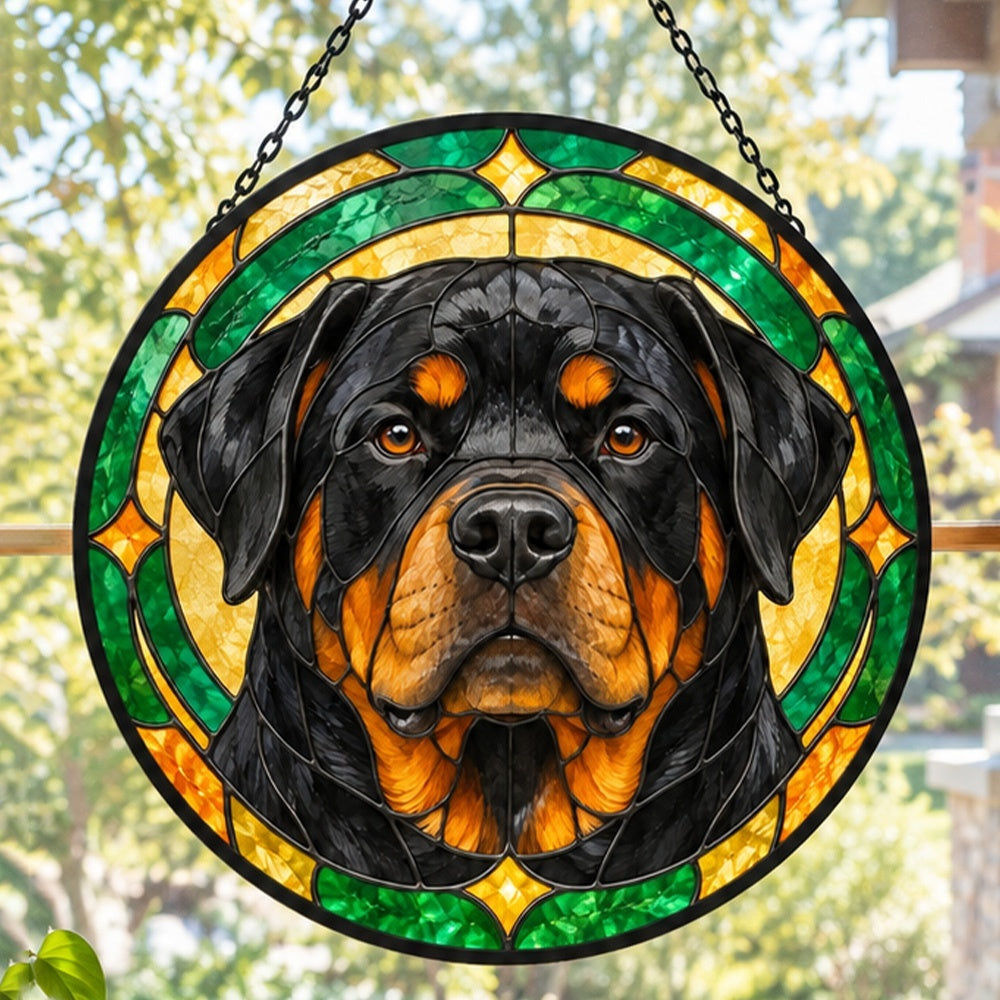 Stained Glass Suncatcher – Rottweiler