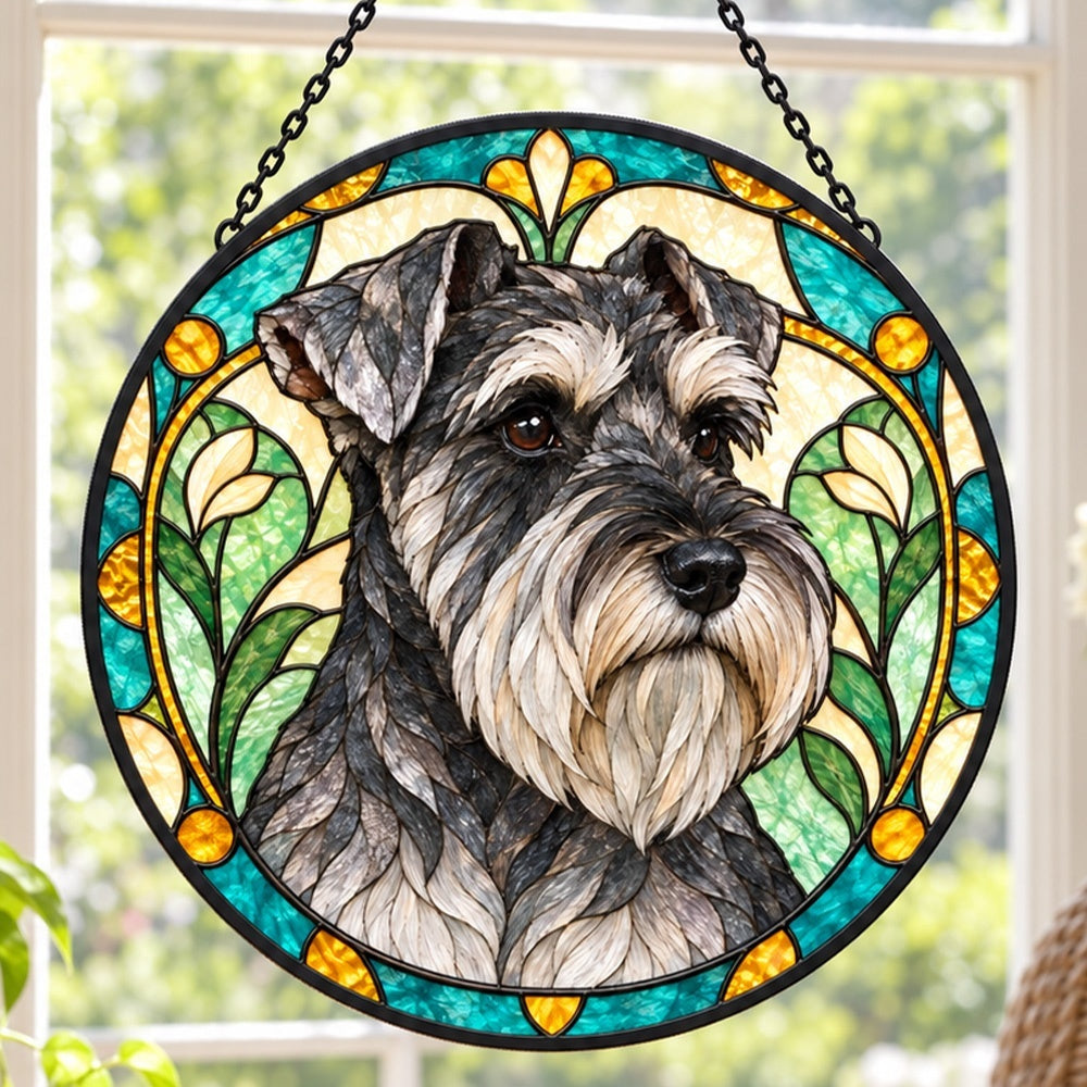 Stained Glass Suncatcher – Schnauzer
