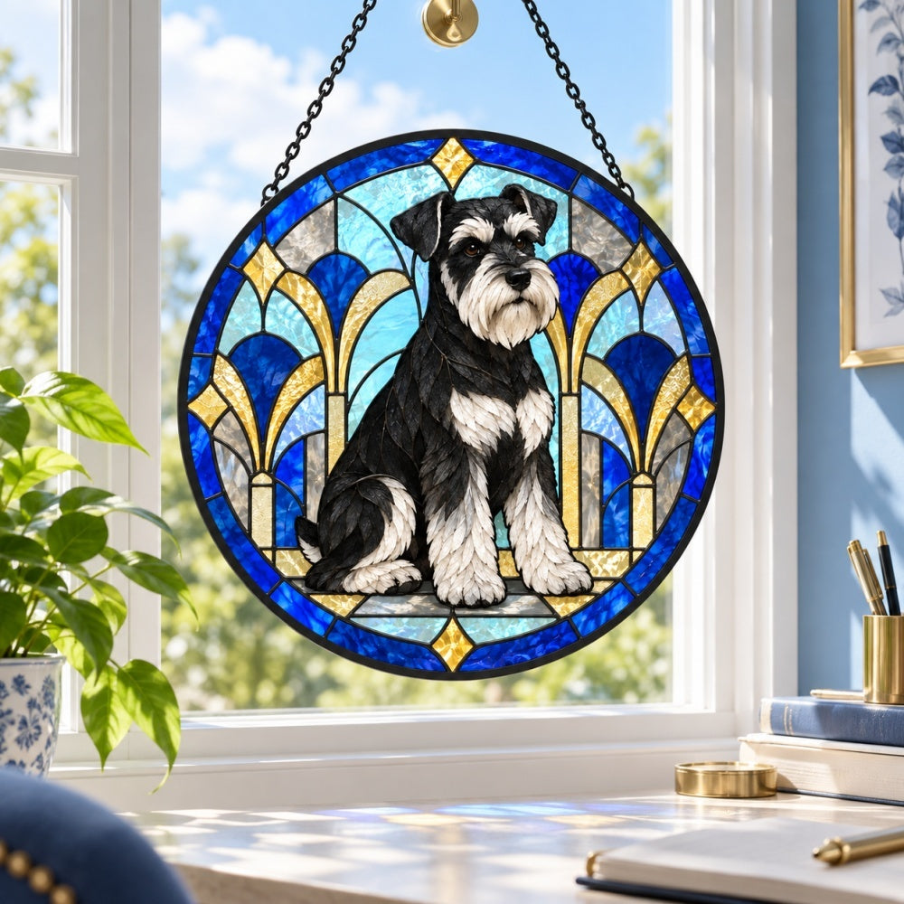 Stained Glass Suncatcher – Schnauzer
