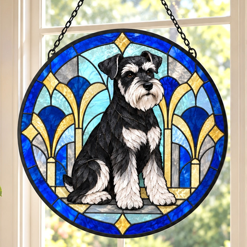 Stained Glass Suncatcher – Schnauzer