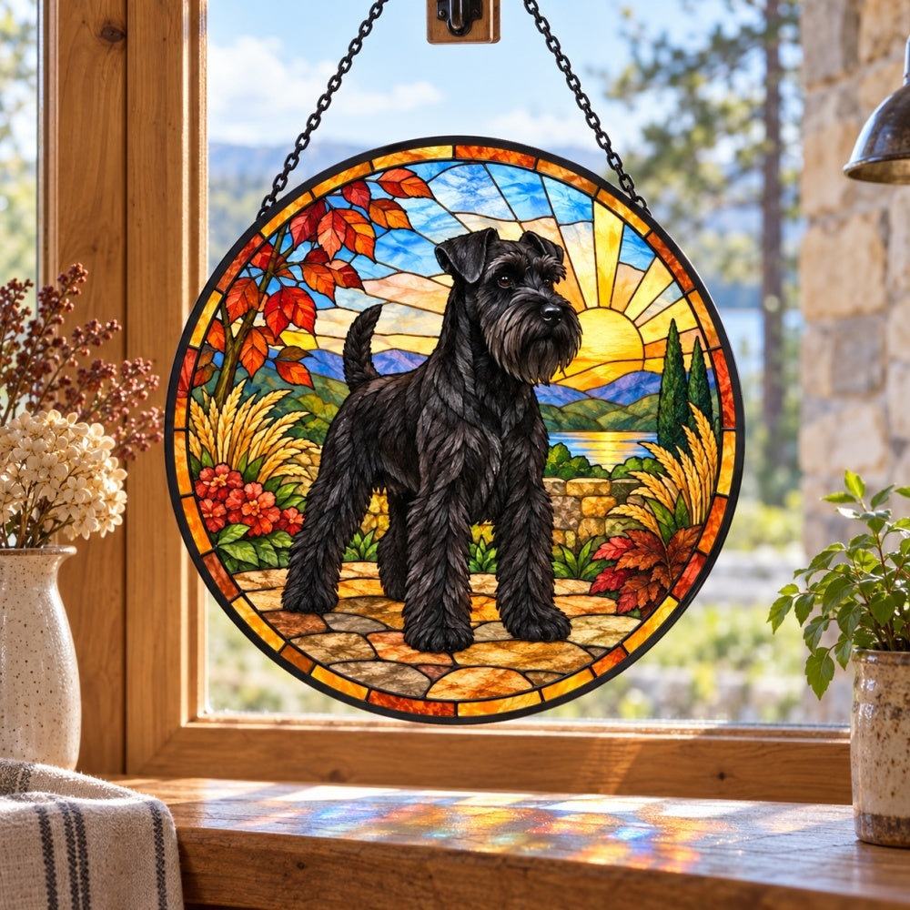 Stained Glass Suncatcher – Schnauzer