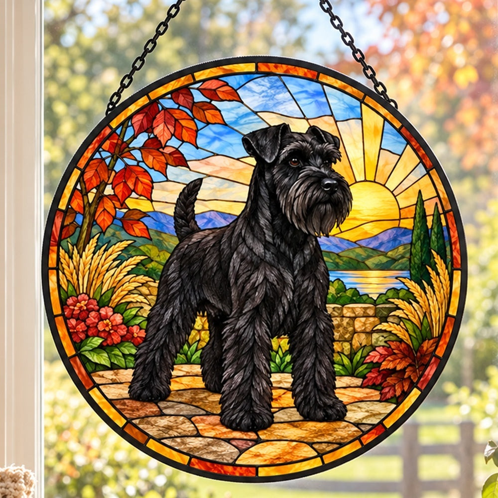 Stained Glass Suncatcher – Schnauzer