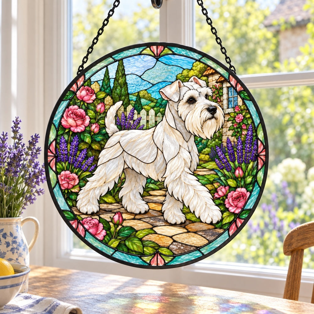 Stained Glass Suncatcher – Schnauzer