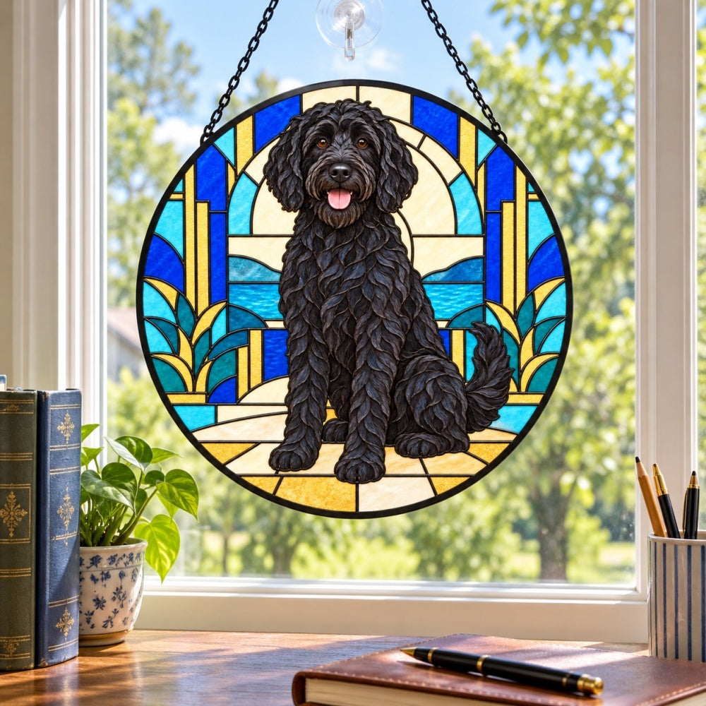 Stained Glass Suncatcher – Labradoodle