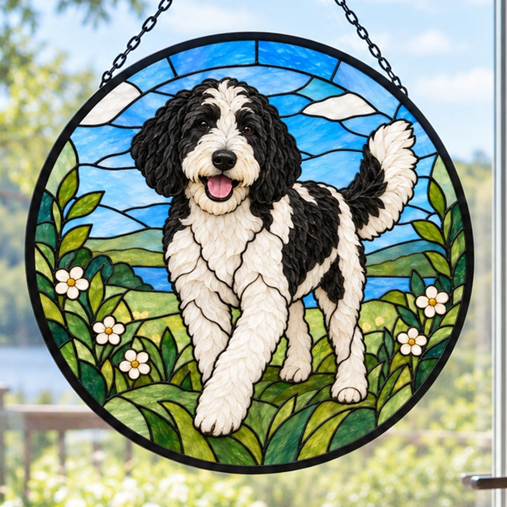 Stained Glass Suncatcher – Labradoodle