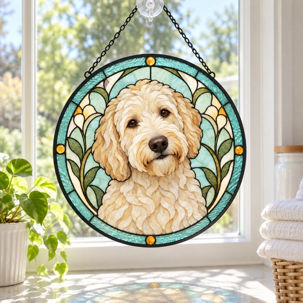 Stained Glass Suncatcher – Labradoodle