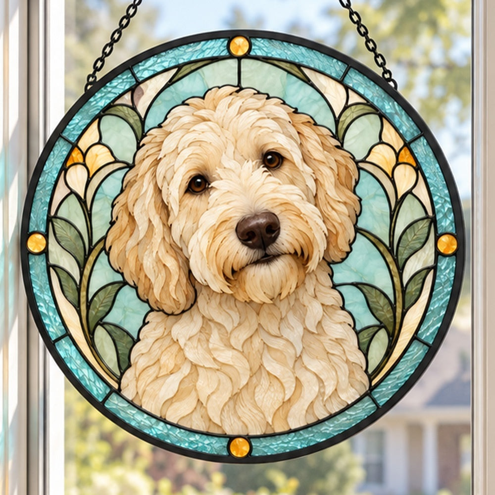 Stained Glass Suncatcher – Labradoodle
