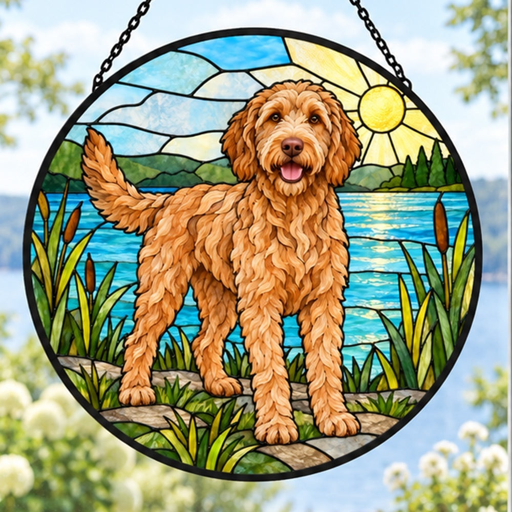 Stained Glass Suncatcher – Labradoodle