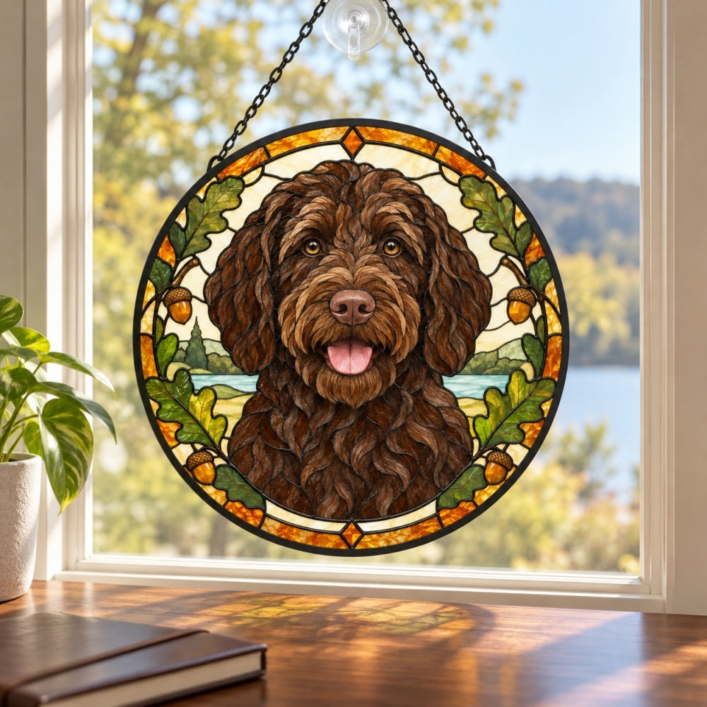 Stained Glass Suncatcher – Labradoodle