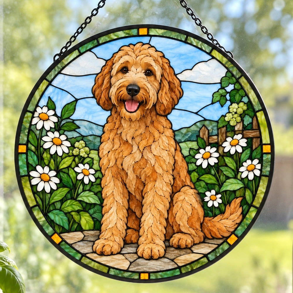 Stained Glass Suncatcher – Labradoodle