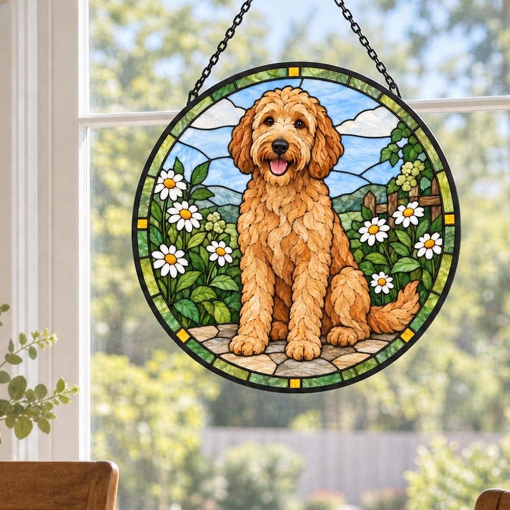 Stained Glass Suncatcher – Labradoodle