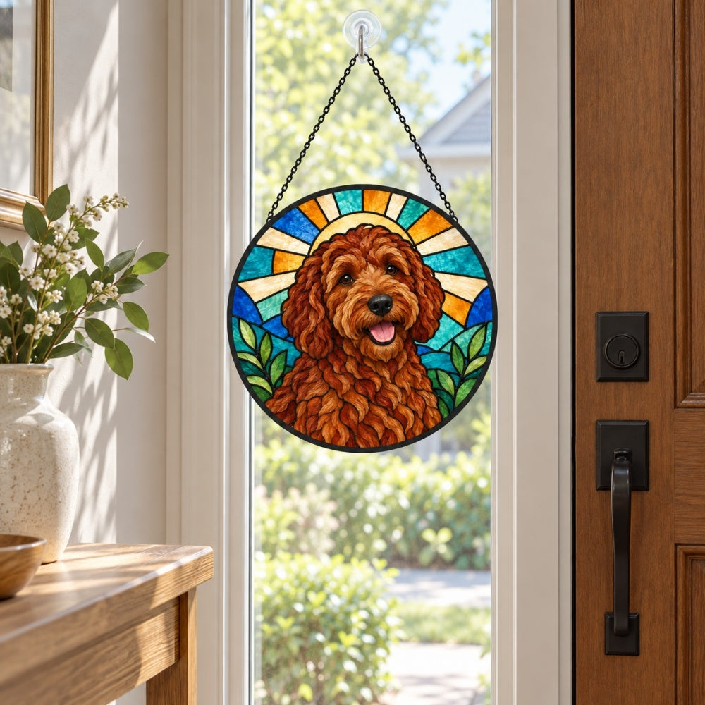 Stained Glass Suncatcher – Labradoodle