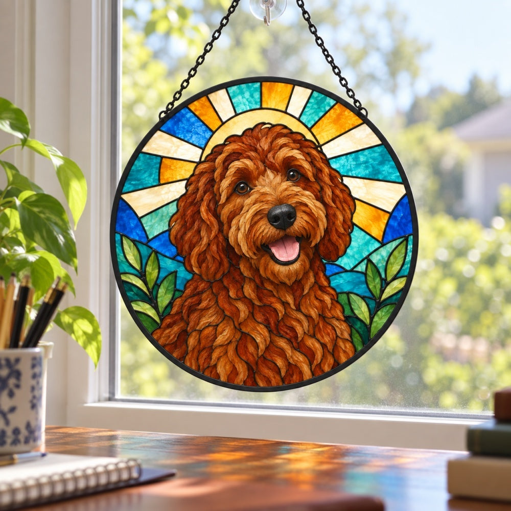 Stained Glass Suncatcher – Labradoodle