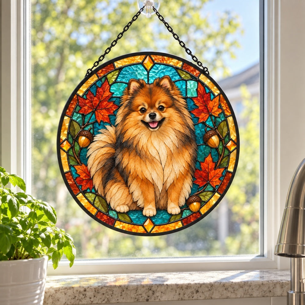Stained Glass Suncatcher – Pomeranian