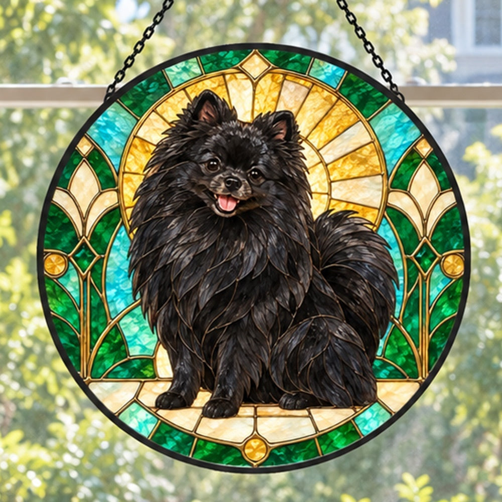 Stained Glass Suncatcher – Pomeranian