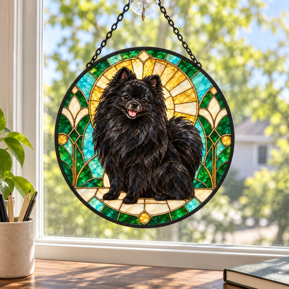 Stained Glass Suncatcher – Pomeranian