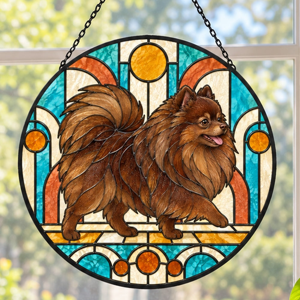Stained Glass Suncatcher – Pomeranian