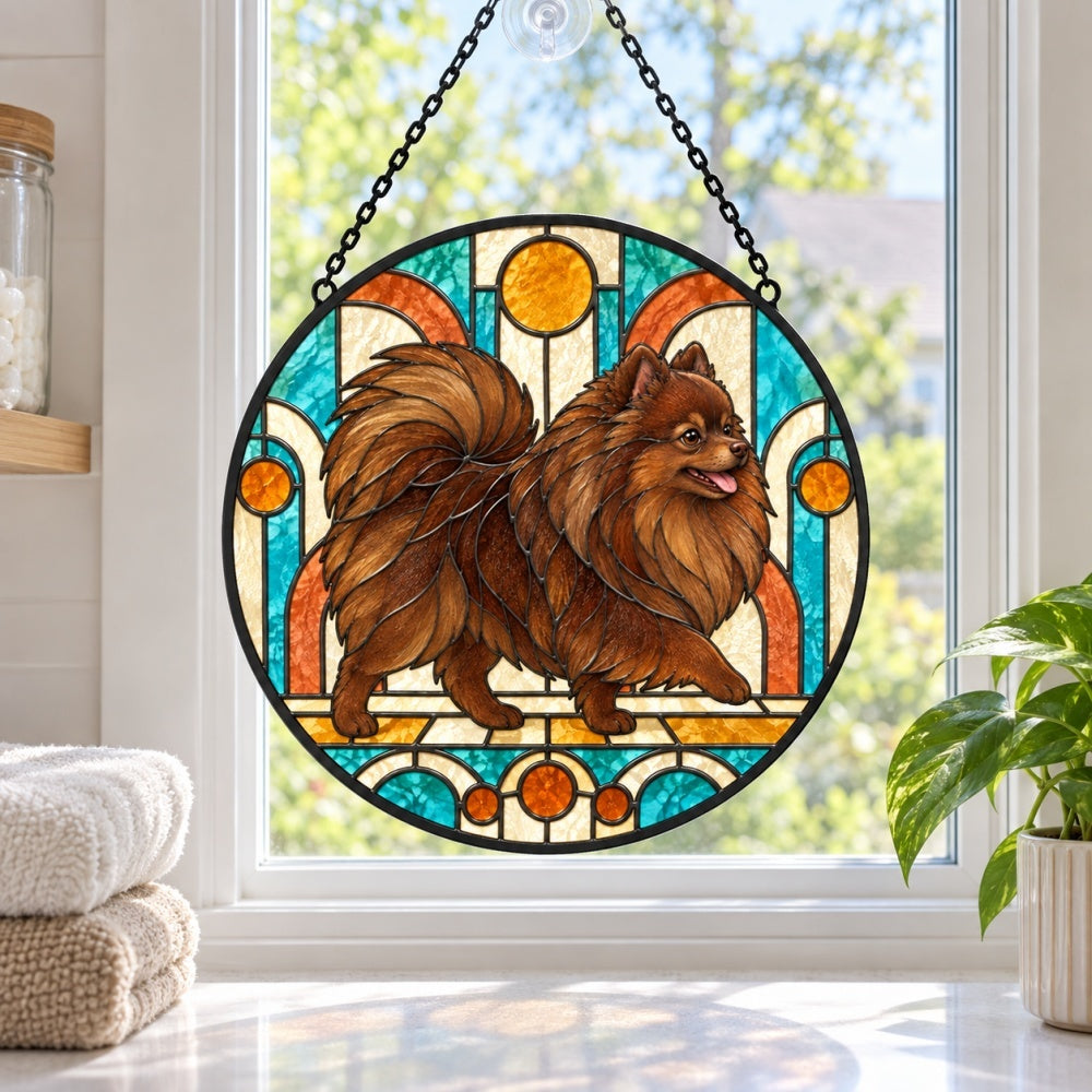 Stained Glass Suncatcher – Pomeranian