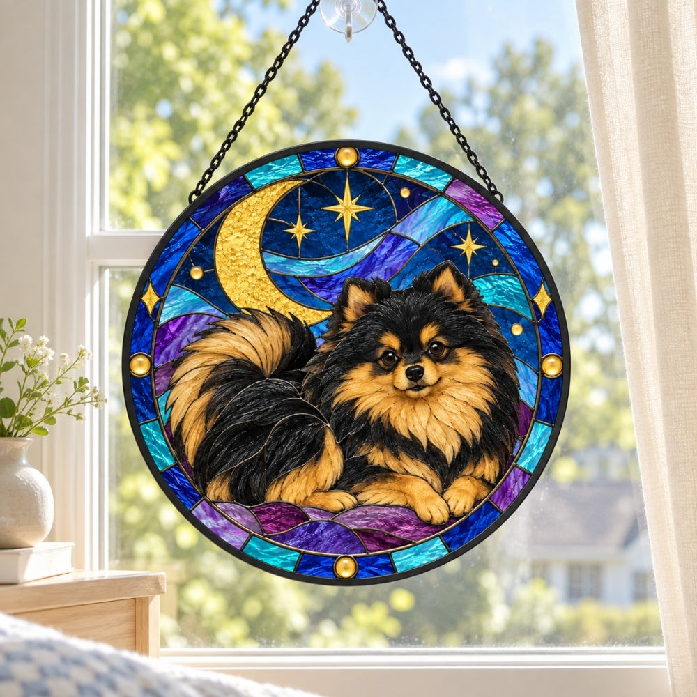 Stained Glass Suncatcher – Pomeranian