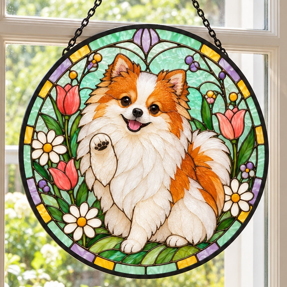 Stained Glass Suncatcher – Pomeranian