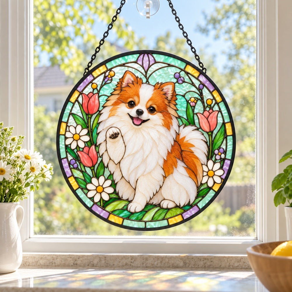Stained Glass Suncatcher – Pomeranian