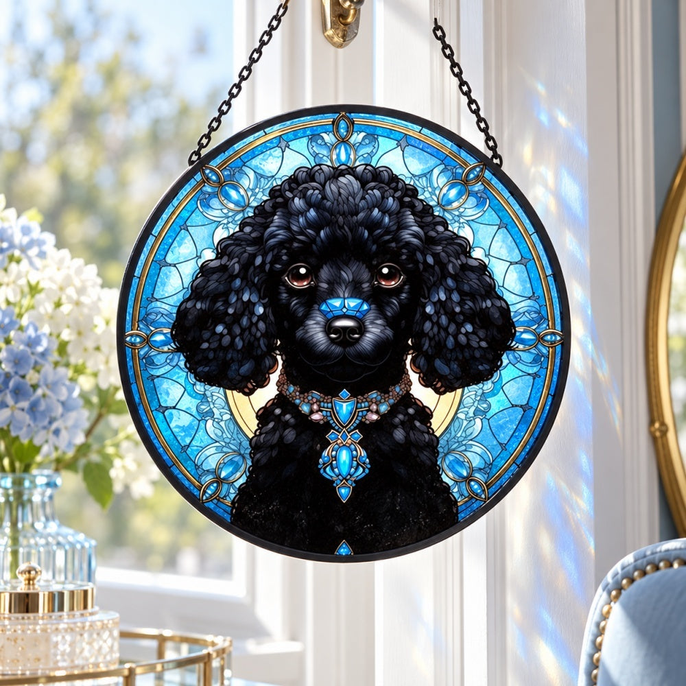 Stained Glass Suncatcher – Poodle