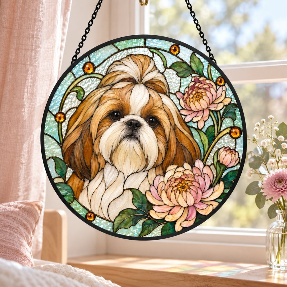 Stained Glass Suncatcher – Shih Tzu