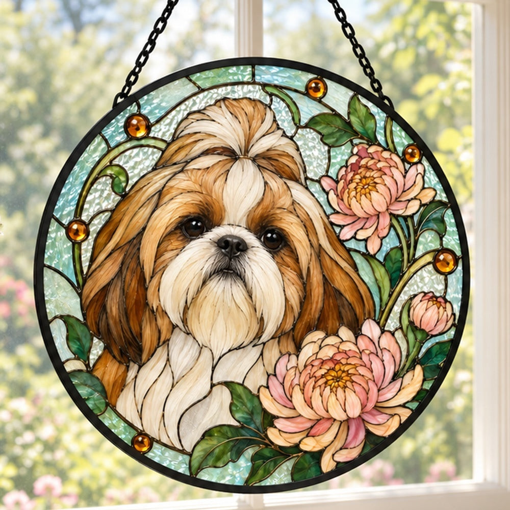 Stained Glass Suncatcher – Shih Tzu
