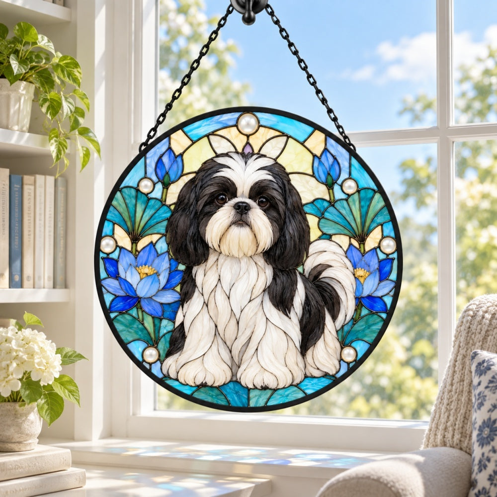 Stained Glass Suncatcher – Shih Tzu