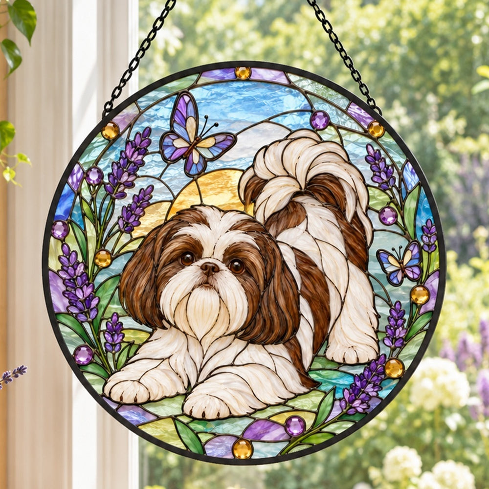 Stained Glass Suncatcher – Shih Tzu