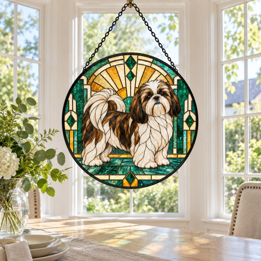 Stained Glass Suncatcher – Shih Tzu