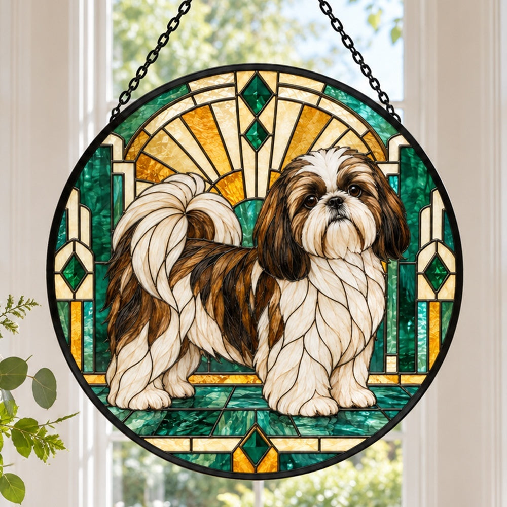 Stained Glass Suncatcher – Shih Tzu