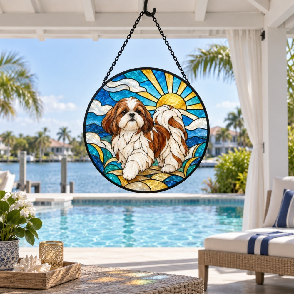Stained Glass Suncatcher – Shih Tzu