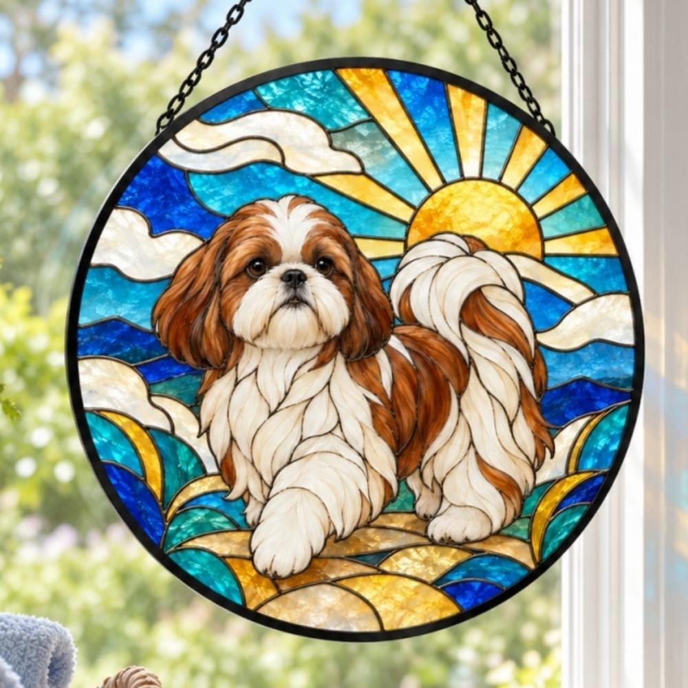 Stained Glass Suncatcher – Shih Tzu