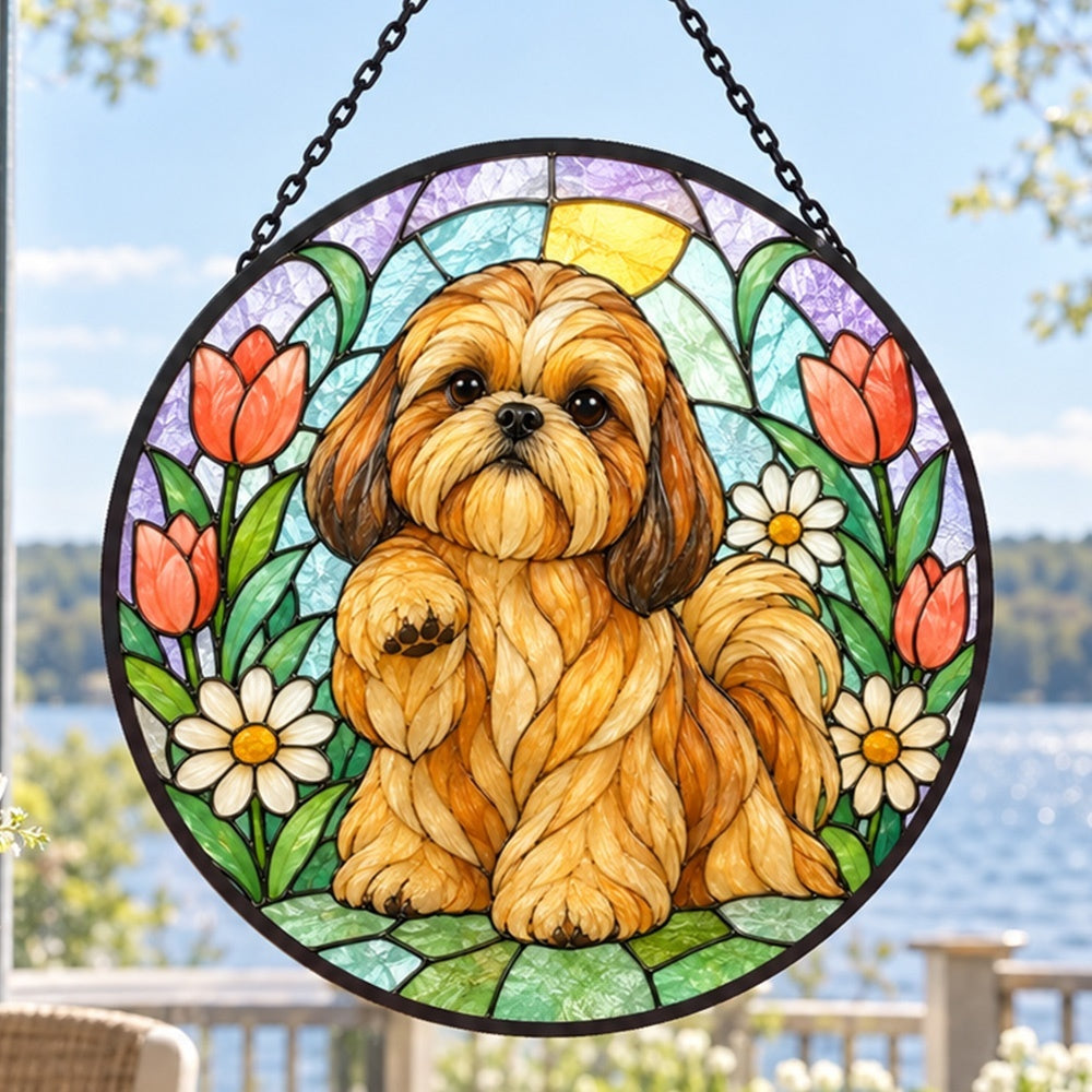 Stained Glass Suncatcher – Shih Tzu