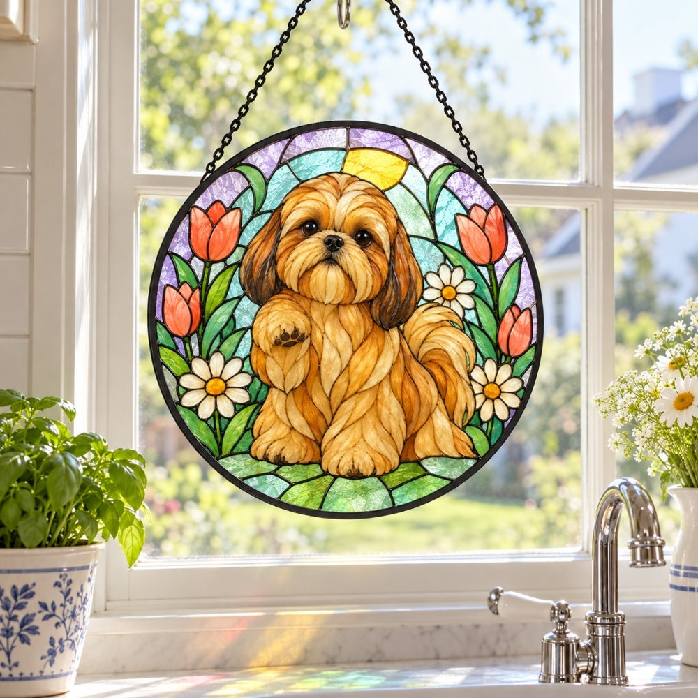 Stained Glass Suncatcher – Shih Tzu